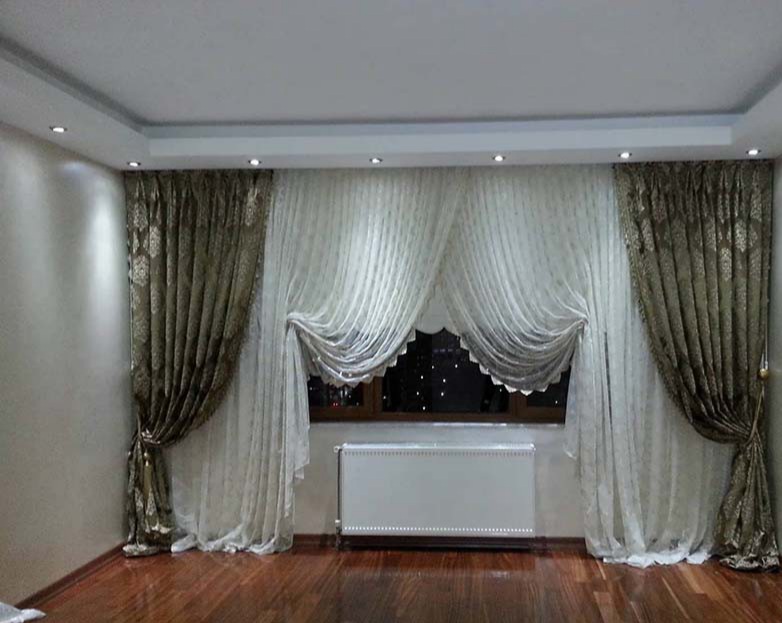 پرده های ارزان و زیبای توری طرح دار